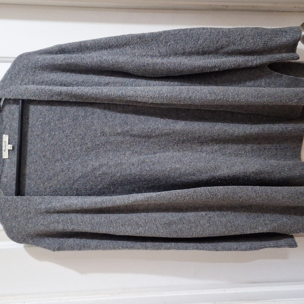 Madewell Cardigan Women's‎ Small Grey Open Front Merino Wool Alpaca Pockets